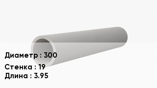Асбестоцементная труба 300 s=19 L=3.95